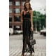 thumbnail image 4 of ABPHQTO Vestido largo sin espalda entrecruzado de encaje negro para mujer, 4 of 5