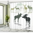 thumbnail image 5 of Ambesonne Antlers Shower Curtain, Elk Deer Fawn Forest, 69"Wx84"L, Green Black, 5 of 5