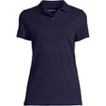 thumbnail image 2 of Lands' End Essentials Women's Short Sleeve Basic Mesh Polo Shirt - Cotton Blend Easy Care Breathable, 2 of 2