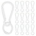 thumbnail image 1 of Uxcell 20 Pcs Clip de Resorte, Gancho de Llave de Resorte con Anillo O, Clips de Llave de Color Caramelo Multipropósito para Manualidades de Lanyard, Camping y Mochilas, Blanco, 1 of 7