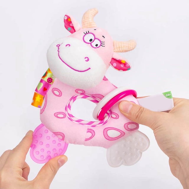 Set de sonajeros musicales para bebé | 6 sonajeros de animales con mordedor | Juguetes educativos para el desarrollo infantil temprano, estimulación sensorial y coordinación ojo-mano | Regalo para