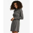thumbnail image 2 of Billabong Women's Everleigh Mock Neck Long Sleeve Fit and Flare Knit Short Dress (X-Small, Black Pebble), 2 of 8