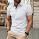 thumbnail image 3 of Camiseta informal de manga corta y corte ajustado para hombre, de color liso, poliéster, versátil para hacer ejercicio y para el uso diario., 3 of 7