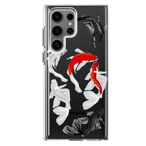 Mundaze - Case for Samsung Galaxy S22 Ultra Slim Shockproof Hard Shell Soft TPU Heavy Duty Protective Phone Cover - Koi Fish