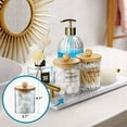 thumbnail image 2 of PEACNNG Holder Dispenser with Bamboo Lids Clear Plastic Apothecary Jar Containers for Vanity Makeup Organizer Storage., 2 of 5