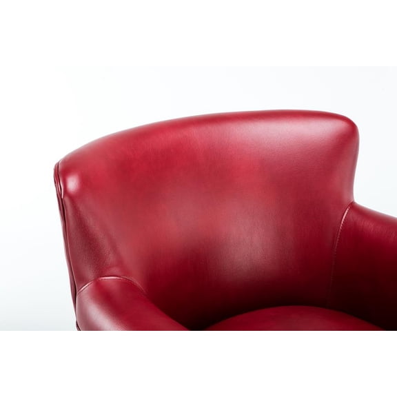 Comfort Pointe Holly Red Faux Leather Club Chair with Nail Head Trim