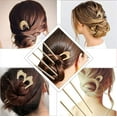 thumbnail image 4 of French hair pin Metal shaped hair pins (Pack of 4) - French pins for thick hair - Elegant Hair Fork Hair pin for Buns Women Girls Hairstyle, 4 of 5