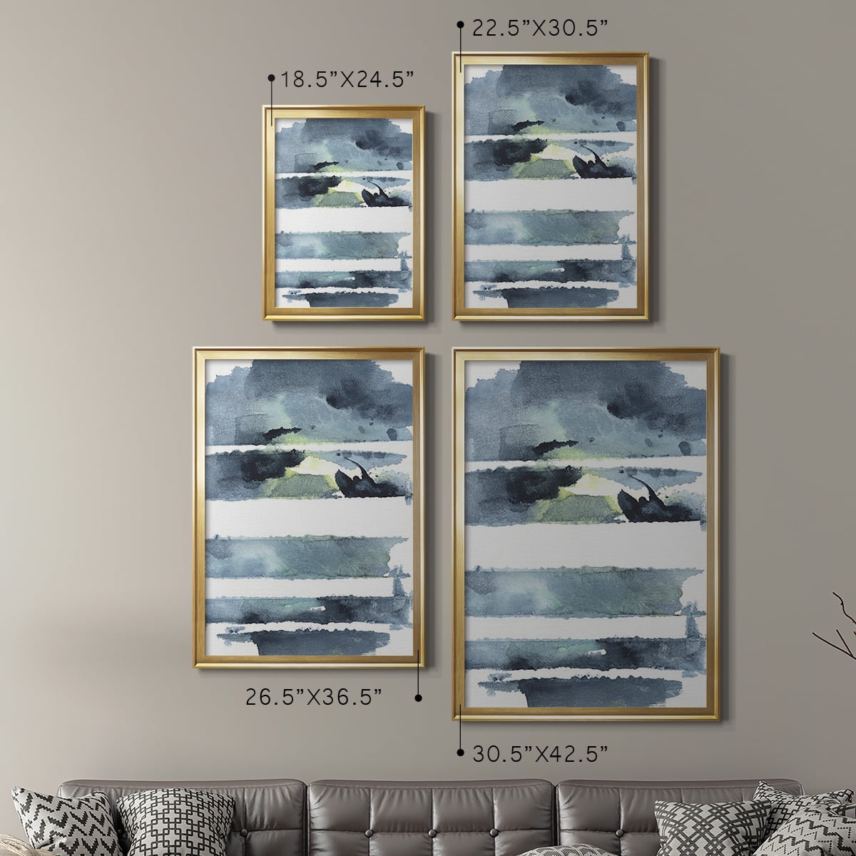 Blue Memories I Premium Framed Print, in Gold, Black, or Silver - Ready to Hang