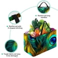 thumbnail image 3 of Peacock Feathers Large Capacity Reusable Foldable Oxford Cloth Storage Bin Shopping Basket Shopping Bag Grocery Bags, 3 of 7