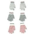thumbnail image 1 of Ensemble de Gants Magiques d'Hiver à Rayures Néon pour Garçon et Fille avec Écran Tactile 3 Pcs, 1 of 7