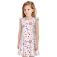 thumbnail image 1 of Balery Retro Floral Camisón de princesa para niñas, pijama de algodón con mangas abullonadas, suave y bonito.-XX-Large, 1 of 6