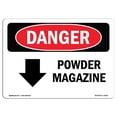 thumbnail image 1 of SignMission OS-DS-A-1218-L-2259 12 x 18 Po Signe de Danger OSHA - Poudre Magazine Flèche vers le Bas, 1 of 1