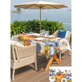 thumbnail image 4 of Outdoor Tablecloth with Umbrella Hole and Zipper, Fall Blue Pumpkin Rectangle Table Cloth 52x70 Inch Waterproof Tablecloth, Thanksgiving Sunflower Eucalyptus Picnic Table Cover for Patio Camping, 4 of 7