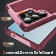thumbnail image 4 of Allytechgroup Galaxy S25 Ultra Case with Screen Protector, Military Grade Shockproof Anti-Scratch Bumper Rugged TPU PC Hard Shell Corner Protective Phone Case for Samsung Galaxy S25 Ultra, Rose, 4 of 7