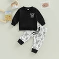 thumbnail image 3 of Fortune 2PCS Baby Boy Fall Clothes,Long Sleeve Pullover+Cartoon Cattle Trousers, 3 of 8