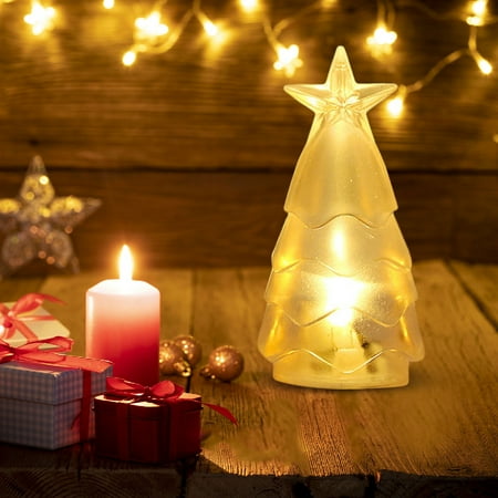 

Christmas Mini Christmas Tree Night Light Christmas Tree Shape Warm Yellow Light To Create A Warm Atmosphere Suitable For Living Room Bedroom And Bathroom