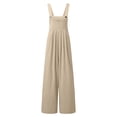 thumbnail image 6 of CCRFTGI Girls Rompers Size 6-7 Sleeveless Girls Jumpsuits Size 10-12 Summer Spaghetti Strap Overalls with Pockets Back To School Outfit Beige 13-14 Years, 6 of 6