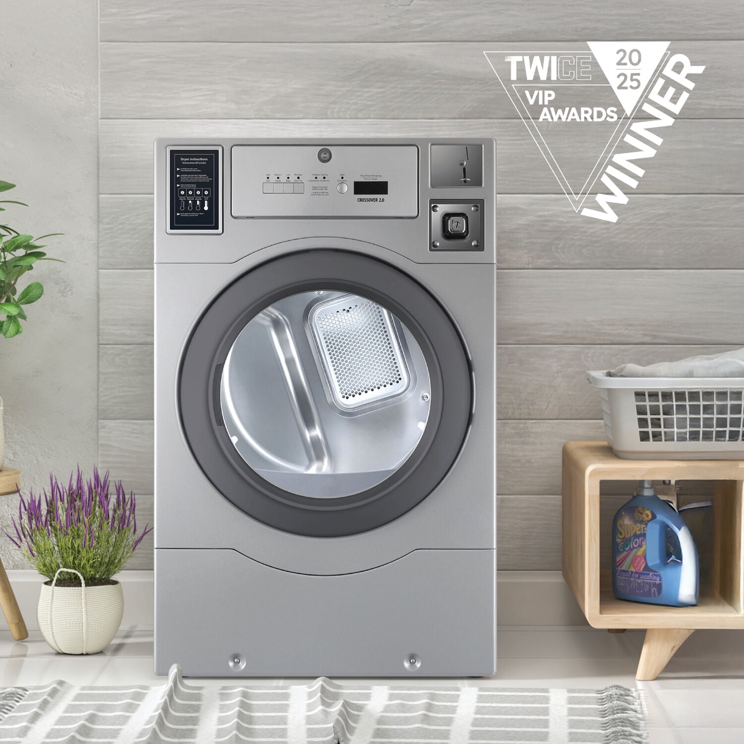 Crossover Crossover 2.0 by Wascomat Coin-Operated Gas Dryer with Top Controls, GAS DRYER STAND ALONE