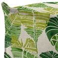 thumbnail image 3 of Jordan Manufacturing 20" x 20" Hixon Palm Green Leaves Square Outdoor Pouf Ottoman with Flange, 3 of 8