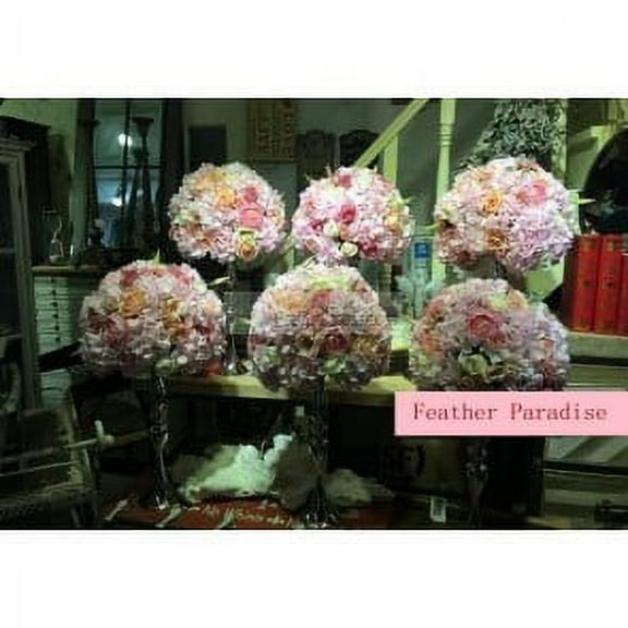 Wedding Flower Floral Stand /Pillar Candle Holder Feather Ball Centerpiece Stand Reversible - Silver 20 inch New!!!