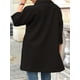 thumbnail image 5 of Moda mujer invierno Color sólido abrigo cuello vuelto manga tres cuartos botón bolsillo Casual largo Abanopi Negro/Grande, 5 of 7