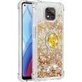 thumbnail image 3 of case for Motorola Moto G Power 2021 Case,Creativity Clear Quicksand Glitter Flowing Liquid Floating Soft TPU Case w/Stand Bling Diamond Sparkle Phone Cover for Motorola Moto G Power 2021  Gold, 3 of 14