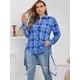 thumbnail image 2 of Tapa irregular larga a cuadros de talla grande Rosegal  Blusas Tallas Grandes, 2 of 5