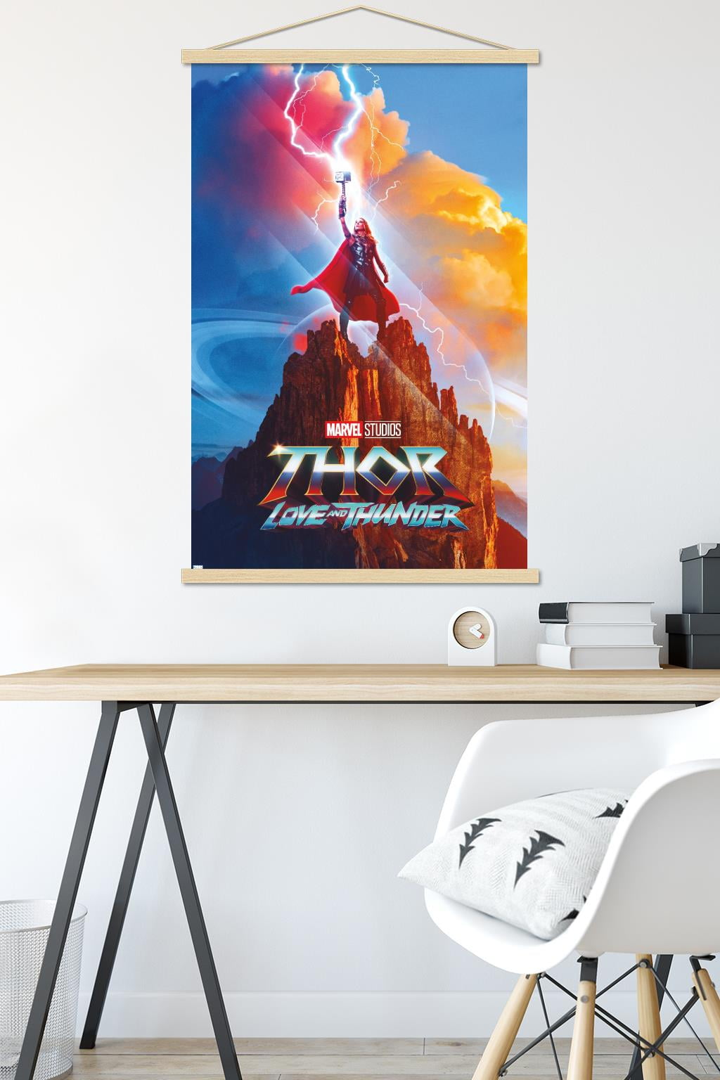 Marvel Thor: Love and Thunder - Mighty Thor One Sheet Wall Poster with Magnetic Frame, 22.375" x 34"