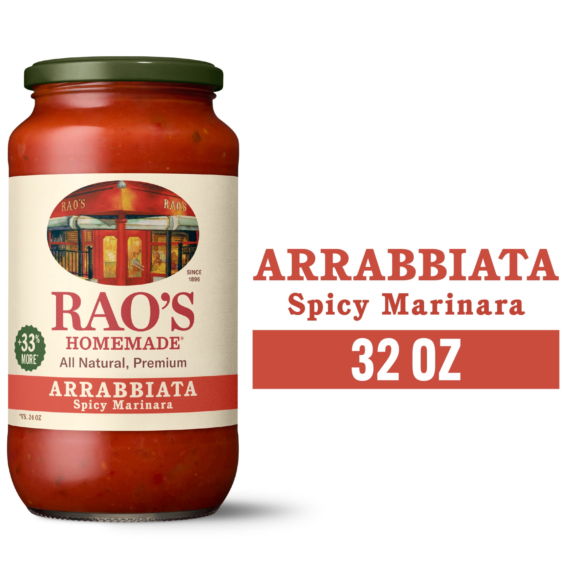 (3 pack) Rao's Homemade Arrabbiata Sauce Made with Italian Tomatoes, 32 oz