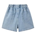 thumbnail image 3 of Girls Denim Skirt High Waist A-Line Jean Skirt Knee Length Trendy Jeans Skorts Summer Outfits for Girls (4-Blue 10-11), 3 of 7