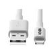 Eaton Tripp Lite Series USB-Lightning A to Sync/Charge Cable (M/M) - MFi Certified, white, 3 ft. (0.9 M) - câble de données / d'alimentation - USB mâle vers Lightning mâle - 3.3 ft - Blanc – image 1 sur 6
