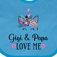 thumbnail image 4 of Inktastic Gigi and Papa Love Me Unicorn Girls Baby Bib, 4 of 4