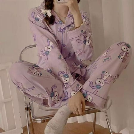 

CoCopeaunt Plaid Women Pajamas Korean Purple Girls Pyjamas Sets Autumn Pijamas Sleepwear Nightie Nightgown Loungewear Dropshipping