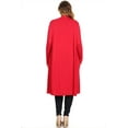 thumbnail image 4 of Women's Casual Plus Size Long Body Duster Cardigan with Pockets Made in USA, 4 of 5