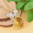 thumbnail image 2 of Yellow Cubic Zirconia CZ  Mix Stainless Steel Goldtone Yellow Gold ION Plated Pendant Necklace for Women Jewelry Size 20" Ct 0.25 Birthday Christmas Gifts for Women, 2 of 7