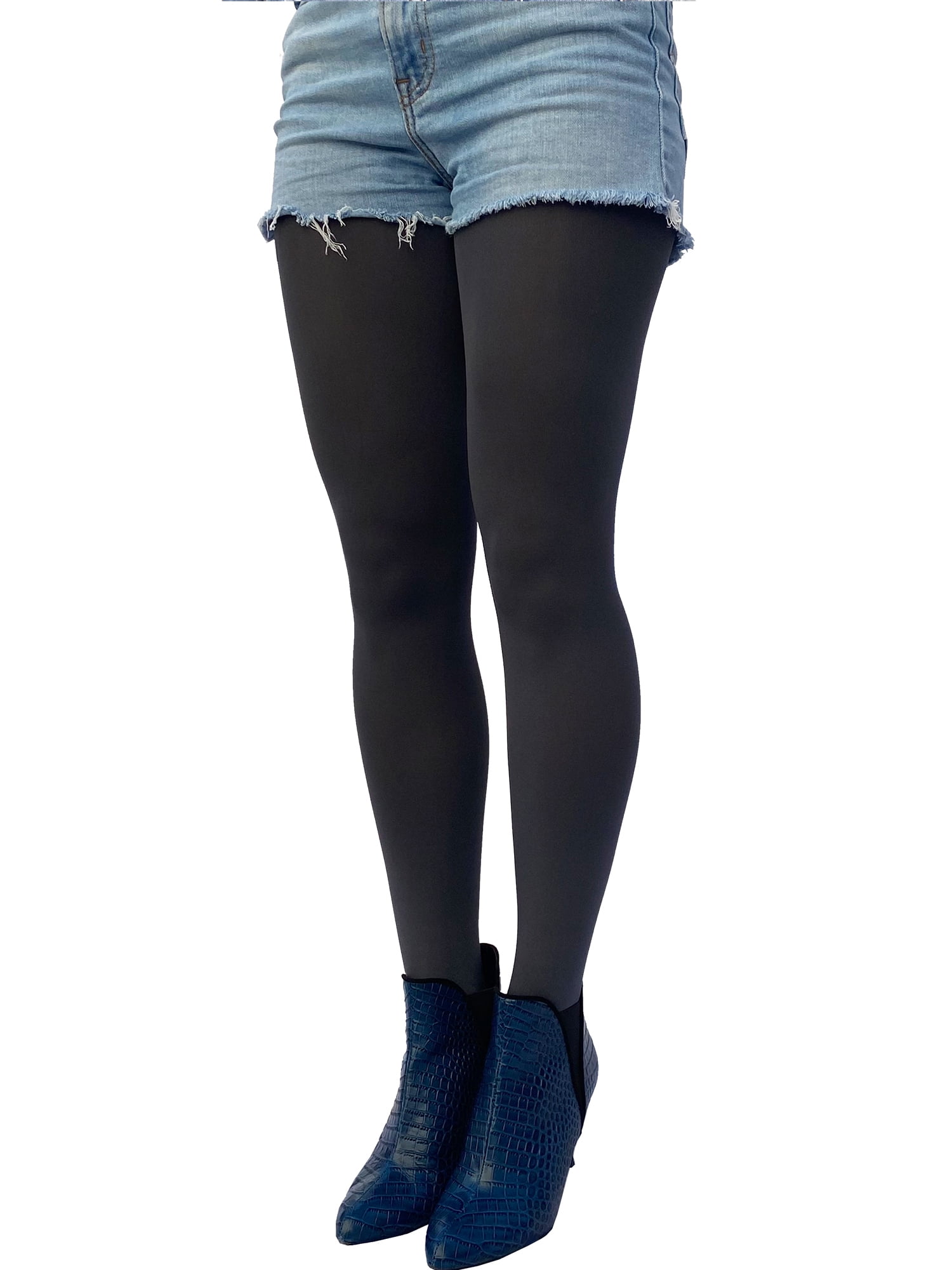 Malka Chic Dark Gray Opaque Full Footed Tights 80D, Pantyhose for