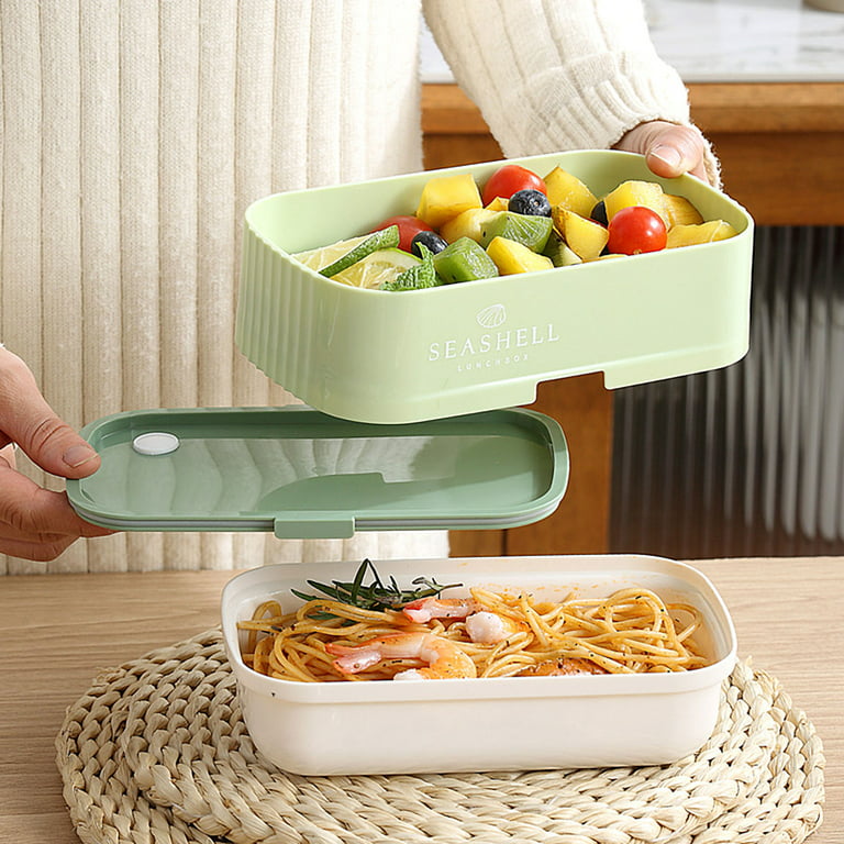 1100/1500ML Double Layers Lunch Box with Spoon Sauce Container