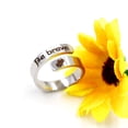 thumbnail image 7 of Uloveido Stainless Steel Engraved Be Brave Encouragement Ring for Women Open Adjustable Size Inspirational Love Heart Ring Y1275, 7 of 7
