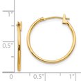 thumbnail image 3 of 14k Yellow Gold 1mm Hoop Earrings, 3 of 7