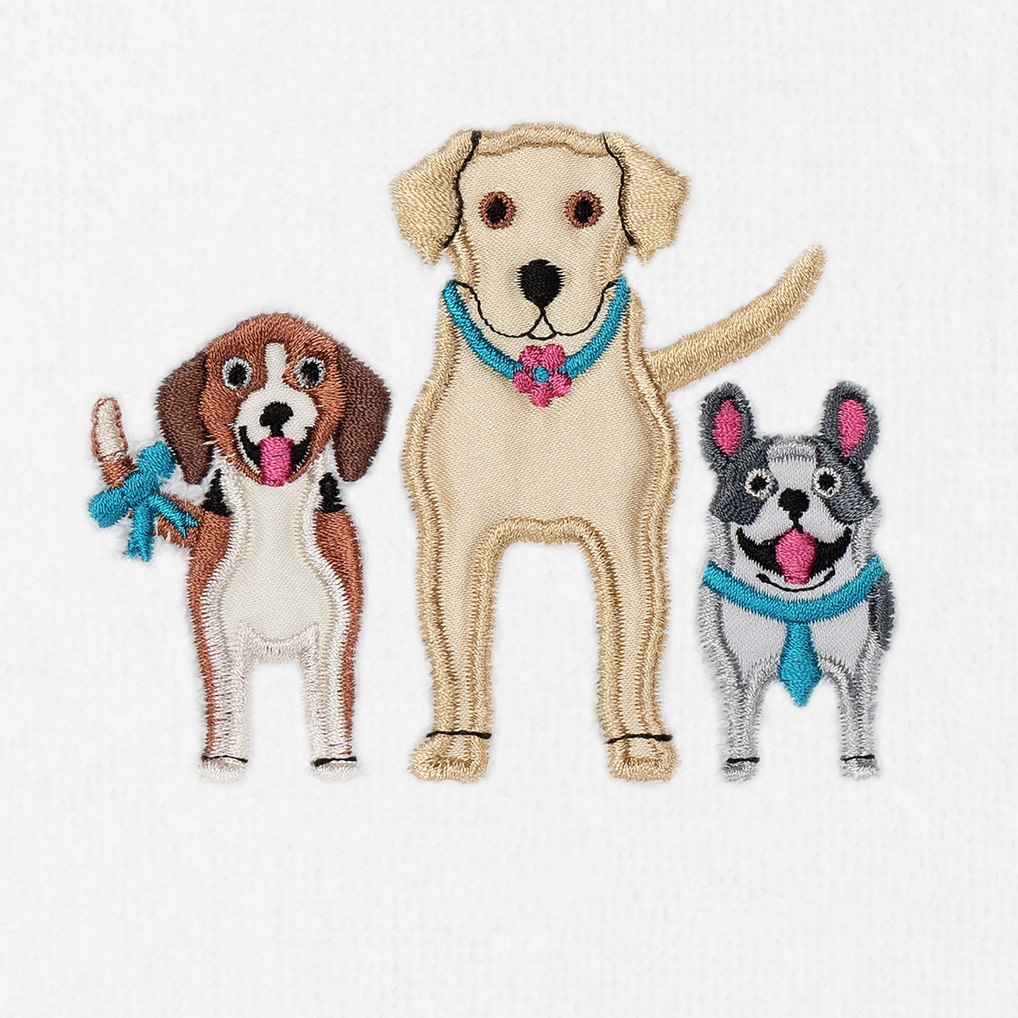 Linum Home Textiles Dogs - Embroidered Luxury 100% Turkish Cotton Hand Towels (Set of 2)