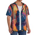 thumbnail image 2 of Fotbe Neon Rabbit In Archway Camisa Estampada de Manga Corta para Hombre, Casual de Verano, Estilo Playero, Sin Arrugas-3X-Large, 2 of 5