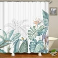 thumbnail image 4 of Tropical Plant Shower Curtain, Green Leaf Botanical Shower Curtain Set, Monstera Jungle Shower Curtains for Bathroom, Waterproof Fabric with 12 Hooks, 72 x 72 Inches, 4 of 6