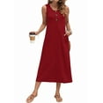 thumbnail image 2 of Fantaslook Long Tank Dresses for Women Summer Sleeveless Button Down Dress Casual Loose Beach Vacation Sundress, 2 of 8
