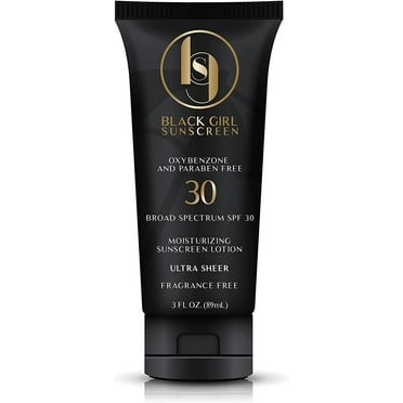 Black Girl Sunscreen - Moisturizing Sunscreen Lotion SPF 30, No White-Residue, Formulated with Natural Ingredients for Melanin Rich Skin (3 Fl. Oz.)