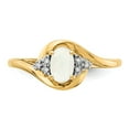 thumbnail image 5 of 14K Yellow Gold Ring Band with Stones (10) October Opal Oval Phenomena Diamond Round, Size 9, 5 of 5