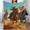 thumbnail image 5 of Vintage Western Cowboy Soft Cozy Warm, Lightweight And Plush Flannel Throw Blankets - Perfect for Couch, Bed, Travel, 5 of 8