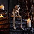 thumbnail image 5 of Japceit 7.9In Sitting Skeleton Figurines, 3 Styles Resin Statues, Spooky Skull Decor, Halloween Ornaments, Gothic Home Desk Shelf Decor, Cute Skeleton Accent, 5 of 7