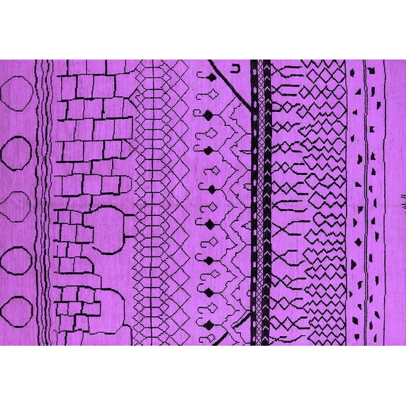 Ahgly Company Indoor Rectangle Solid Purple Modern Area Rugs, 2' x 3'