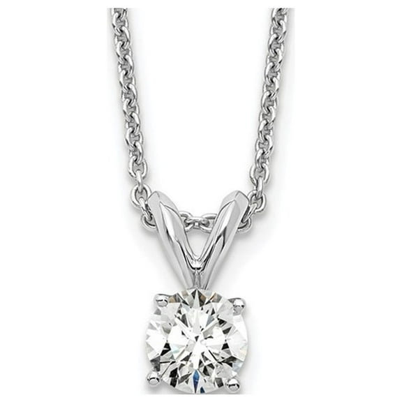 1/3 Carat (Ctw E-F, VS2-SI1) Lab Grown Diamond Solitaire Pendant Necklace in 14K White Gold with Chain for Women