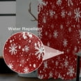 thumbnail image 3 of Snowflakes Shower Curtain for Bathroom Christmas Decor Shower Curtain Set with Hooks 84x72inches Red White Snow Flowers X-mas Waterproof Fabric Shower Curtains, 3 of 6